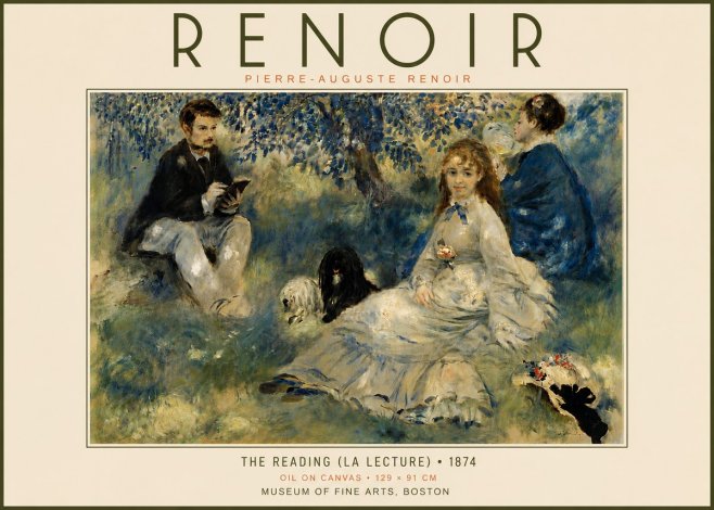 Renoir The Reading (La Lecture) No6 - Plakát