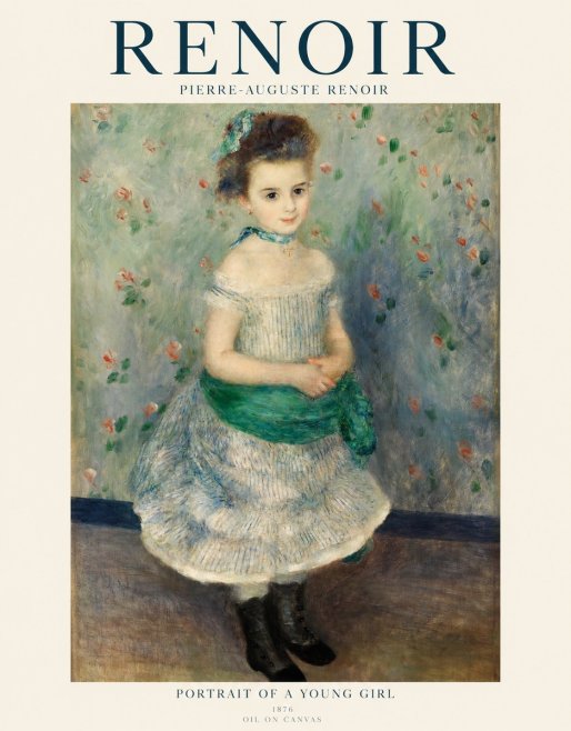 Renoir Portrait of a Young Girl I No1 - Plakát