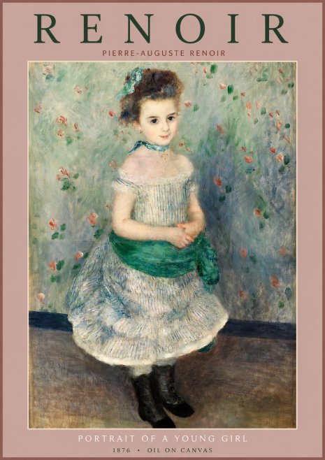 Renoir Portrait of a Young Girl I No2 - Plakát
