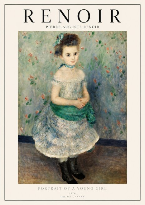 Renoir Portrait of a Young Girl I No3 - Plakát