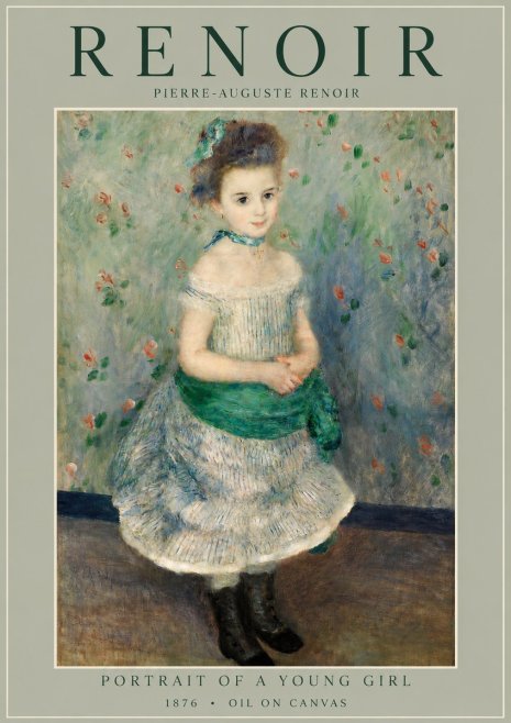 Renoir Portrait of a Young Girl I No4 - Plakát
