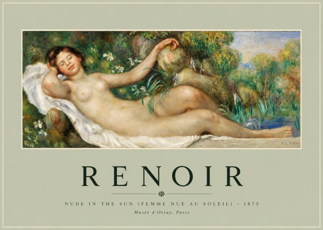 Renoir Nude in the Sun (Femme Nue Au Soleil) No2 - Plakát