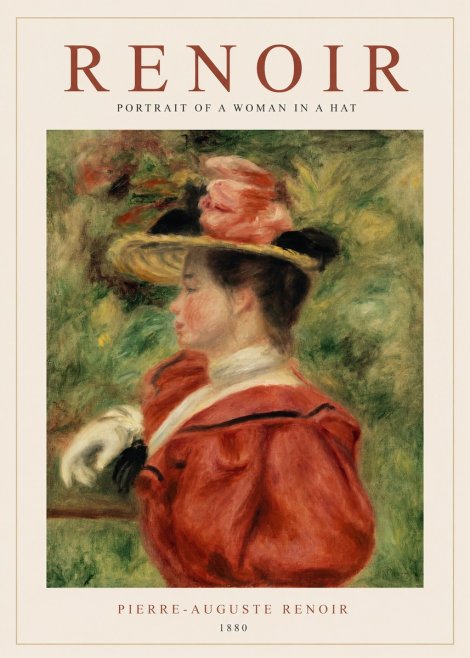Renoir Portrait of a Woman in a Hat No1 - Plakát