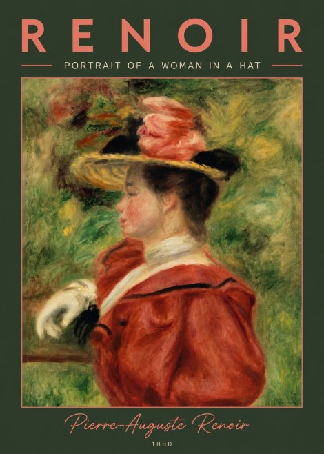 Renoir Portrait of a Woman in a Hat No2 - Plakát