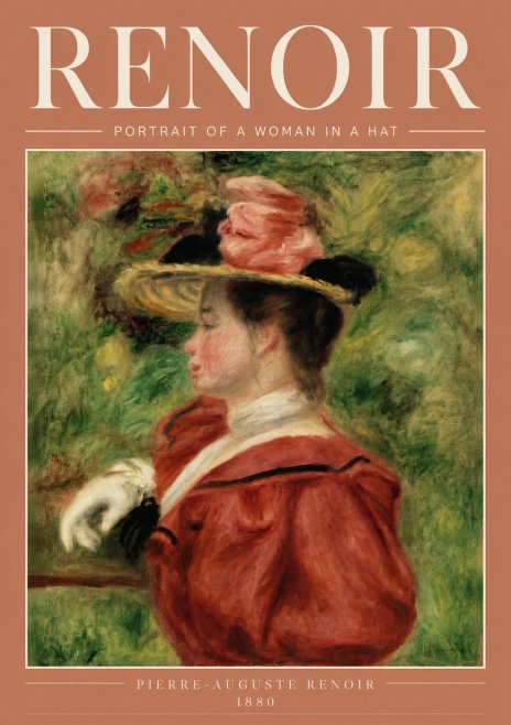 Renoir Portrait of a Woman in a Hat No4 - Plakát