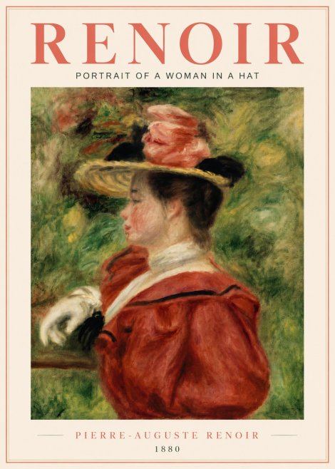 Renoir Portrait of a Woman in a Hat No6 - Plakát