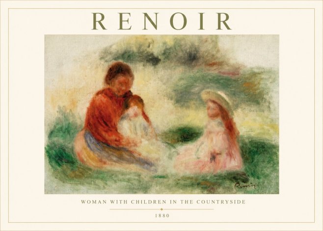 Renoir Woman with Children in the Countryside No1 - Plakát
