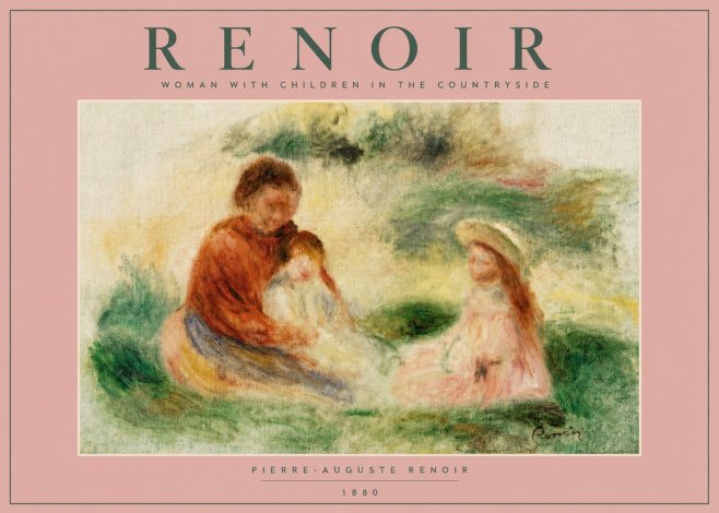 Renoir Woman with Children in the Countryside No4 - Plakát