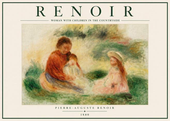 Renoir Woman with Children in the Countryside No6 - Plakát