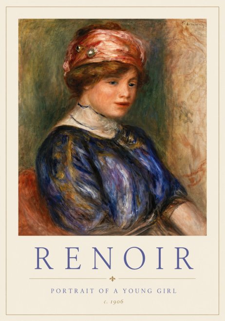 Renoir Portrait of a Young Girl II No3 - Plakát