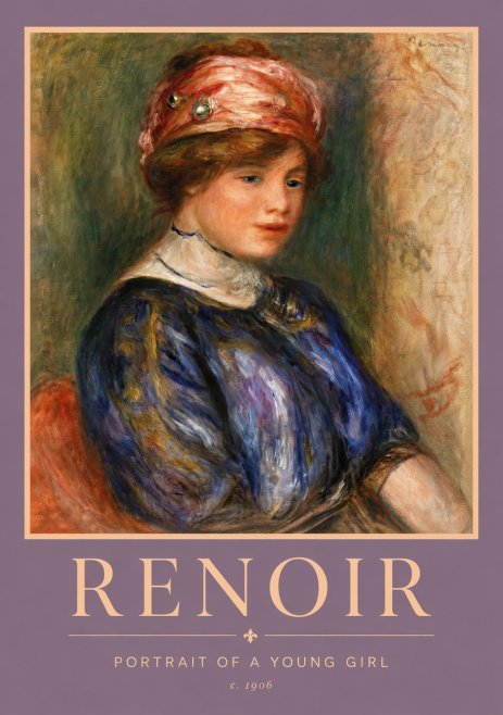 Renoir Portrait of a Young Girl II No5 - Plakát