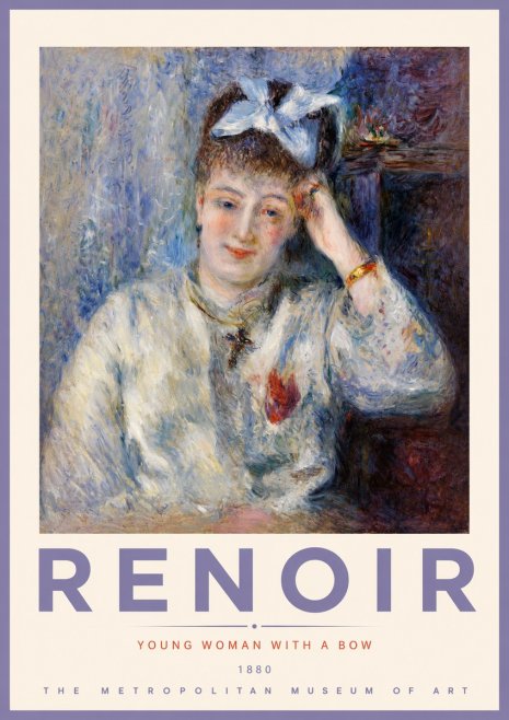 Renoir Young Woman with a Bow No2 - Plakát