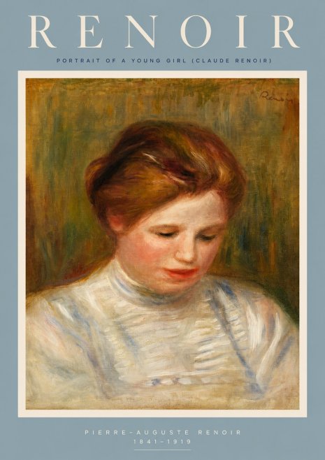 Renoir Portrait of a Young Girl (Claude Renoir) No2 - Plakát
