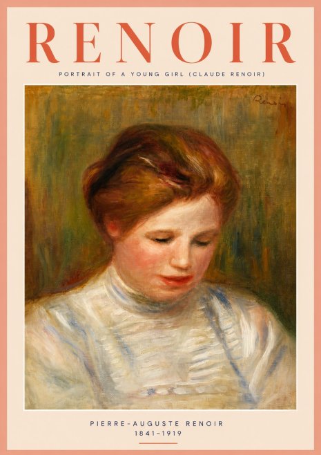 Renoir Portrait of a Young Girl (Claude Renoir) No4 - Plakát
