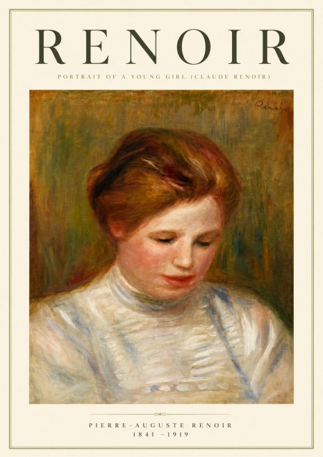 Renoir Portrait of a Young Girl (Claude Renoir) No5 - Plakát