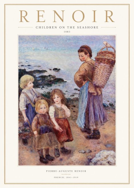 Renoir Children on the Seashore No1 - Plakát