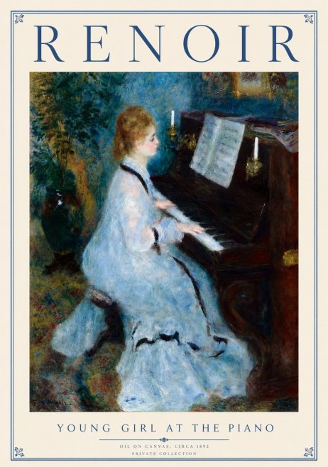 Renoir Young Girl at the Piano No4 - Plakát