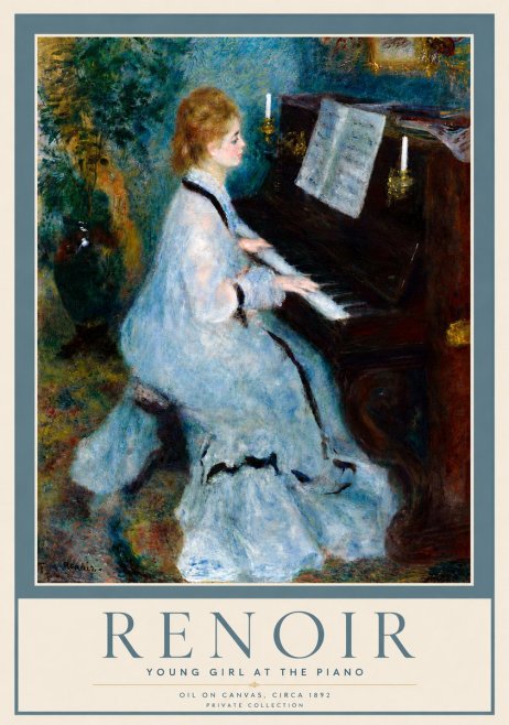 Renoir Young Girl at the Piano No6 - Plakát