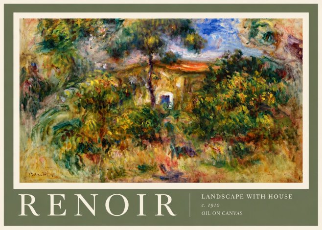 Renoir Landscape with House I No5 - Plakát