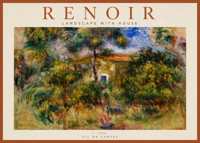 Renoir Landscape with House I No6 - Plakát