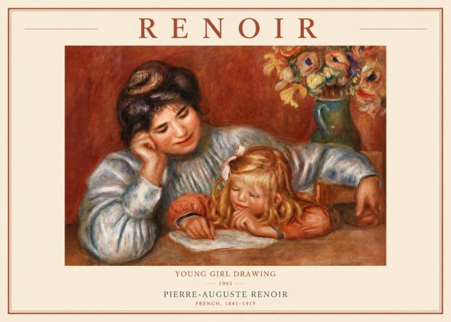 Renoir Young Girl Drawing No6 - Plakát