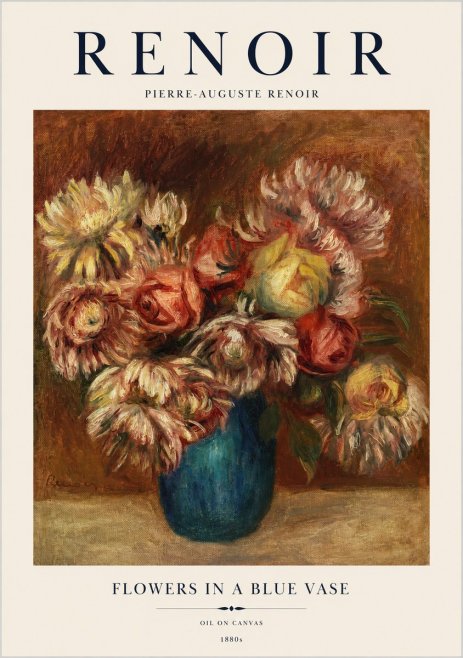 Renoir Flowers in a Blue Vase No1 - Plakát