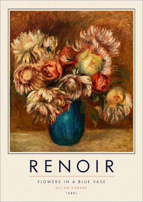 Renoir Flowers in a Blue Vase No4 - Plakát