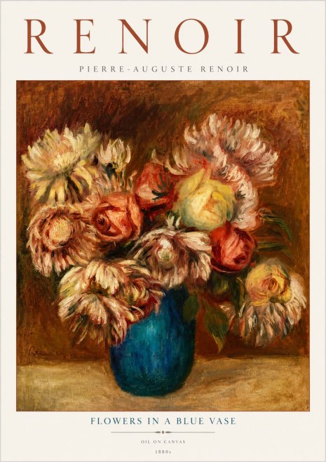Renoir Flowers in a Blue Vase No5 - Plakát