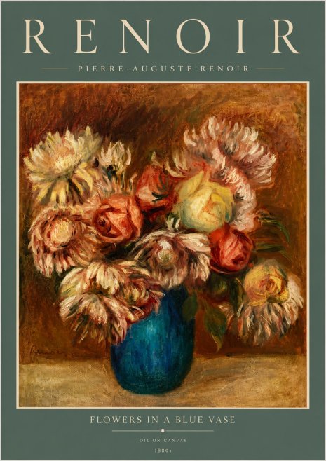 Renoir Flowers in a Blue Vase No6 - Plakát