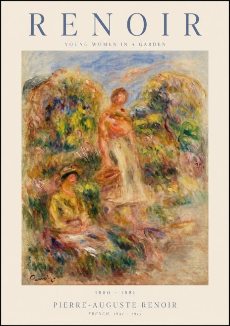 Renoir Young Women in a Garden No1 - Plakát
