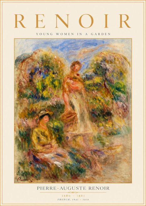 Renoir Young Women in a Garden No4 - Plakát