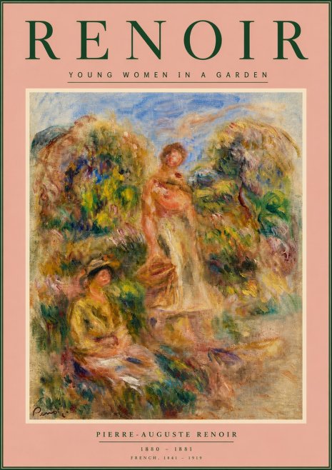 Renoir Young Women in a Garden No5 - Plakát