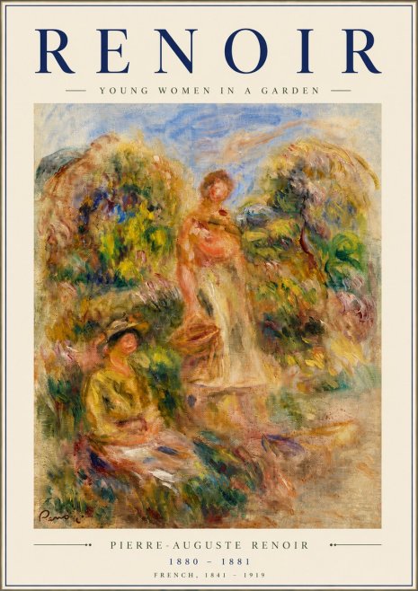 Renoir Young Women in a Garden No6 - Plakát