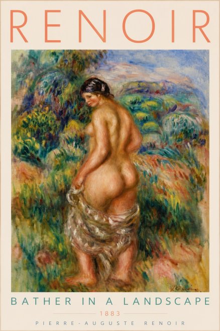 Renoir Bather in a Landscape No4 - Plakát
