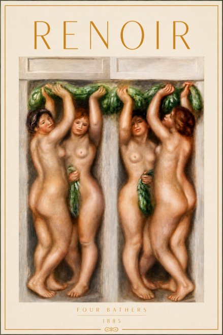 Renoir Four Bathers No4 - Plakát