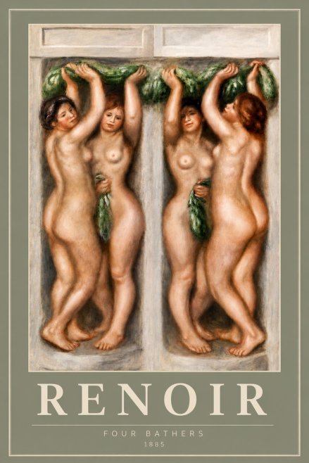 Renoir Four Bathers No6 - Plakát