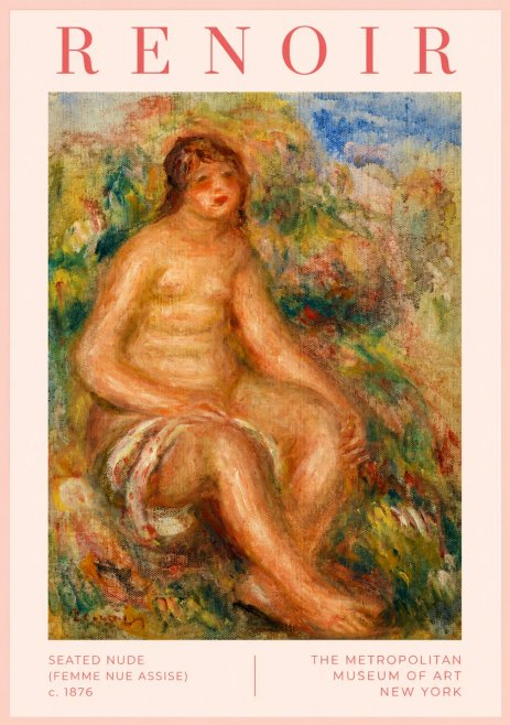 Renoir Seated Nude (Femme Nue Assise) No2 - Plakát