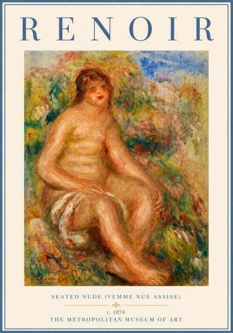 Renoir Seated Nude (Femme Nue Assise) No3 - Plakát