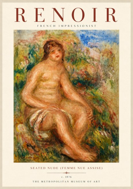 Renoir Seated Nude (Femme Nue Assise) No5 - Plakát