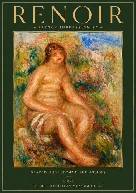 Renoir Seated Nude (Femme Nue Assise) No6 - Plakát