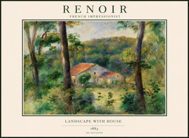 Renoir Landscape with House II No1 - Plakát