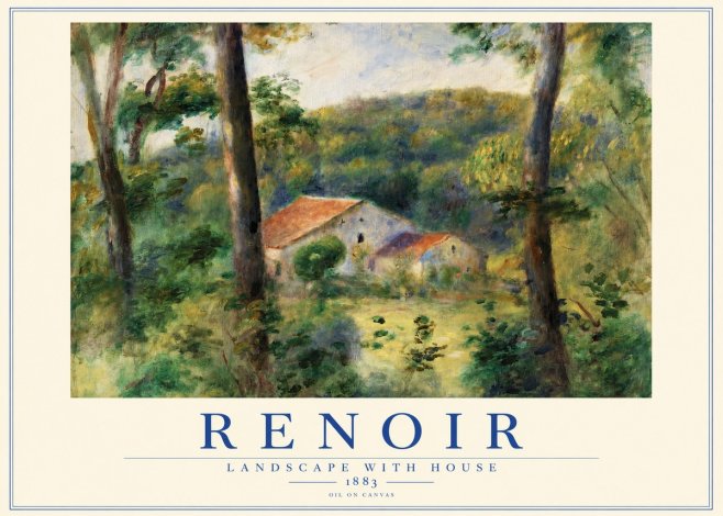 Renoir Landscape with House II No2 - Plakát