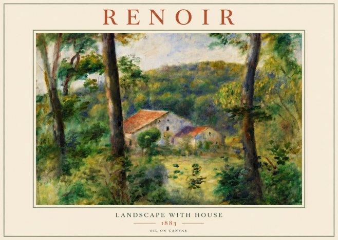 Renoir Landscape with House II No4 - Plakát