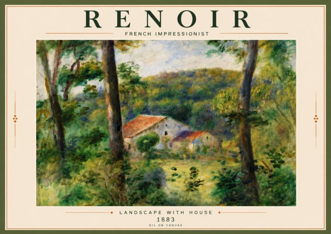 Renoir Landscape with House II No5 - Plakát