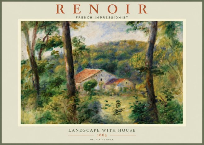 Renoir Landscape with House II No6 - Plakát
