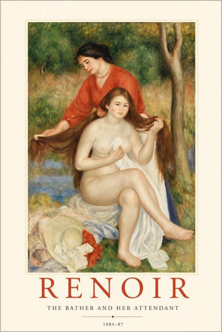 Renoir The Bather and Her Attendant No1 - Plakát