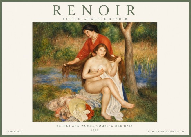 Renoir The Bather and Her Attendant No3 - Plakát
