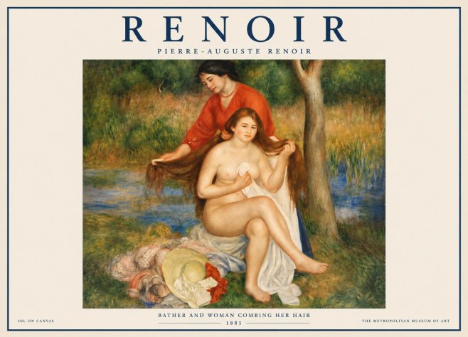 Renoir The Bather and Her Attendant No4 - Plakát