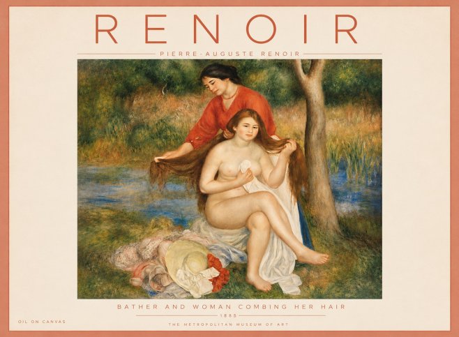 Renoir The Bather and Her Attendant No5 - Plakát
