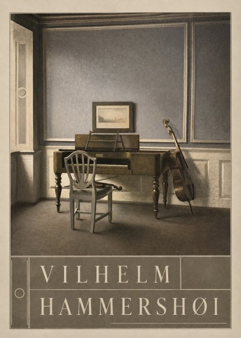 Vilhelm Hammershøi Interior with a Piano and a Cello No5 - Plakát